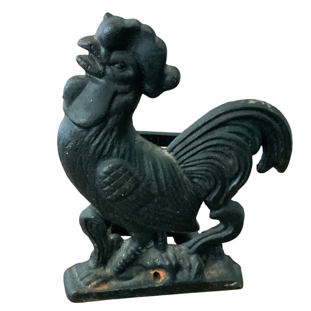 Vintage Cast Iron Rooster Napkin Holder
